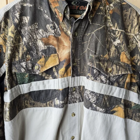 Mossy Oak Western By Roper Shooting Shirt Camo Button Shirt Hunting Mens Medium - Picture 5 of 10
